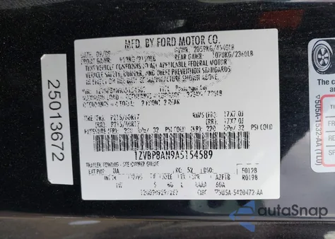 2010 Ford Mustang V6/V6 Premium from USA, damaged, VIN 1ZVBP8AN9A5154589